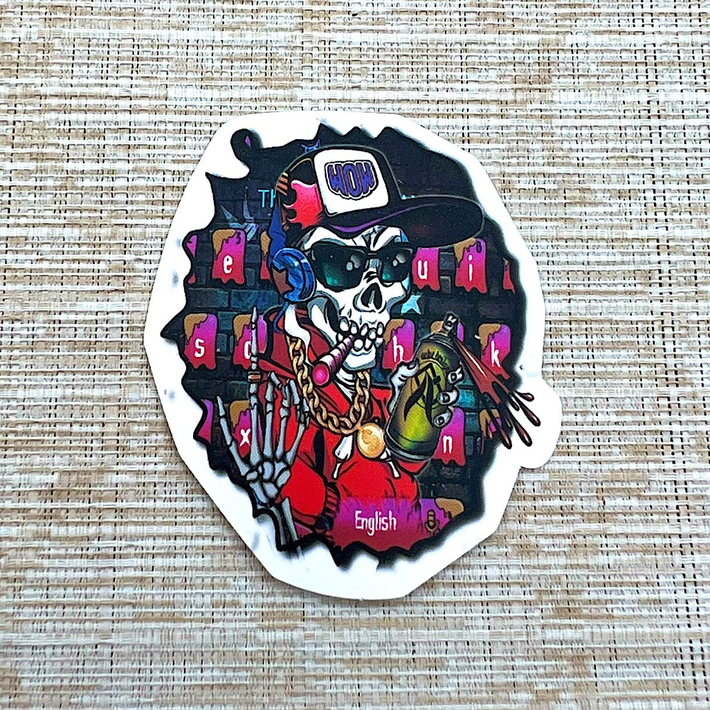 Skeleton Gross Grunge Horror Funky Single Decor Art Sticker